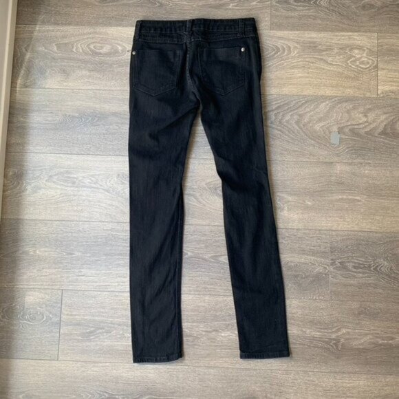 Forever 21 Women's Skinny Jeans Black Distressed Mid rise Stretch denim Size 26 - Picture 13 of 15
